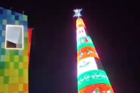 Tecnoglass encendió el árbol navideño más alto de Colombia